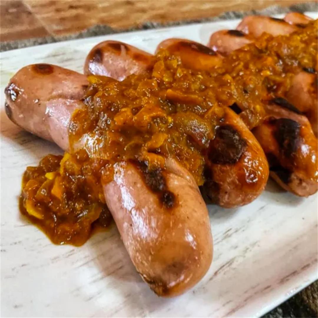 Currywurst, German-style curry sausage