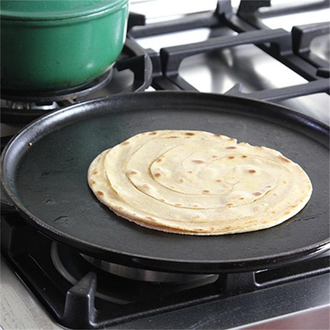 Whole Wheat Paratha Flatbread Layered with Ghee