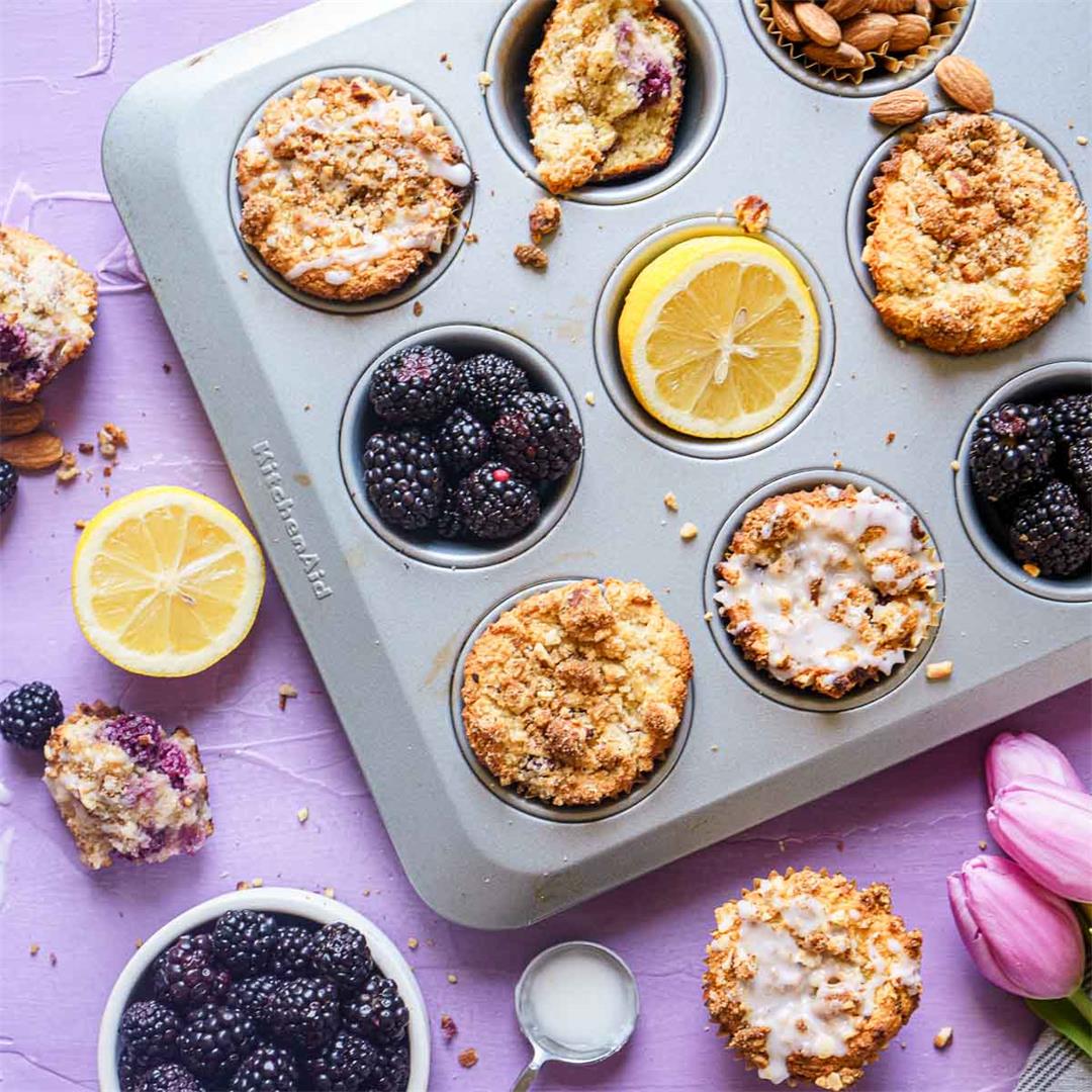 Almond Flour Blackberry Muffins- Gluten Free Muffin Recipe