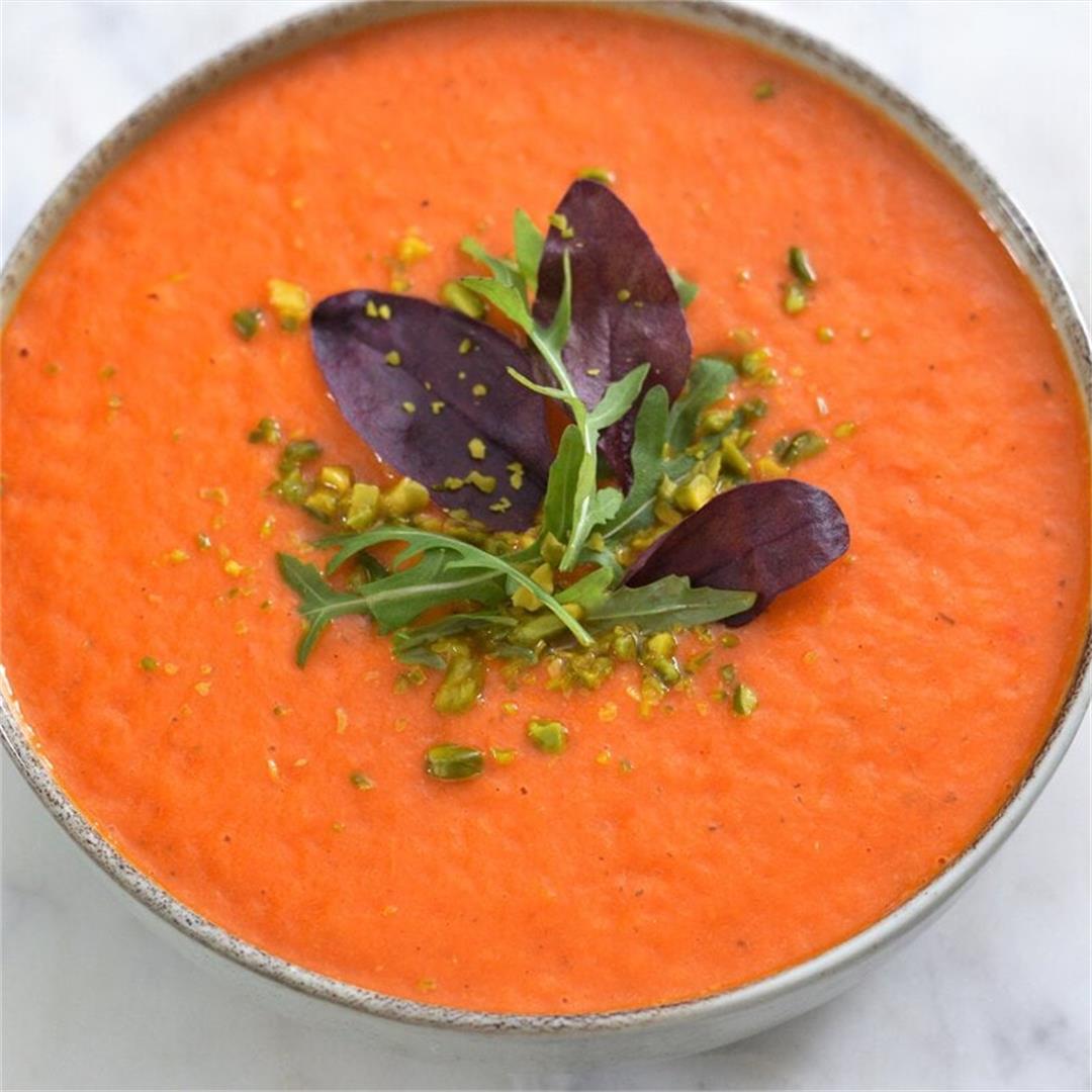 One Tray Roasted Pepper Cream Soup