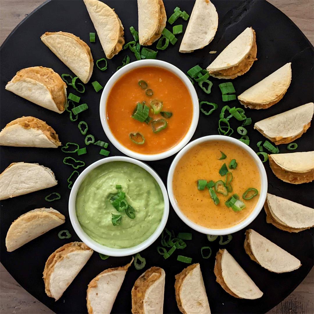 Tiny Tacos With Spicy Dipping Trio