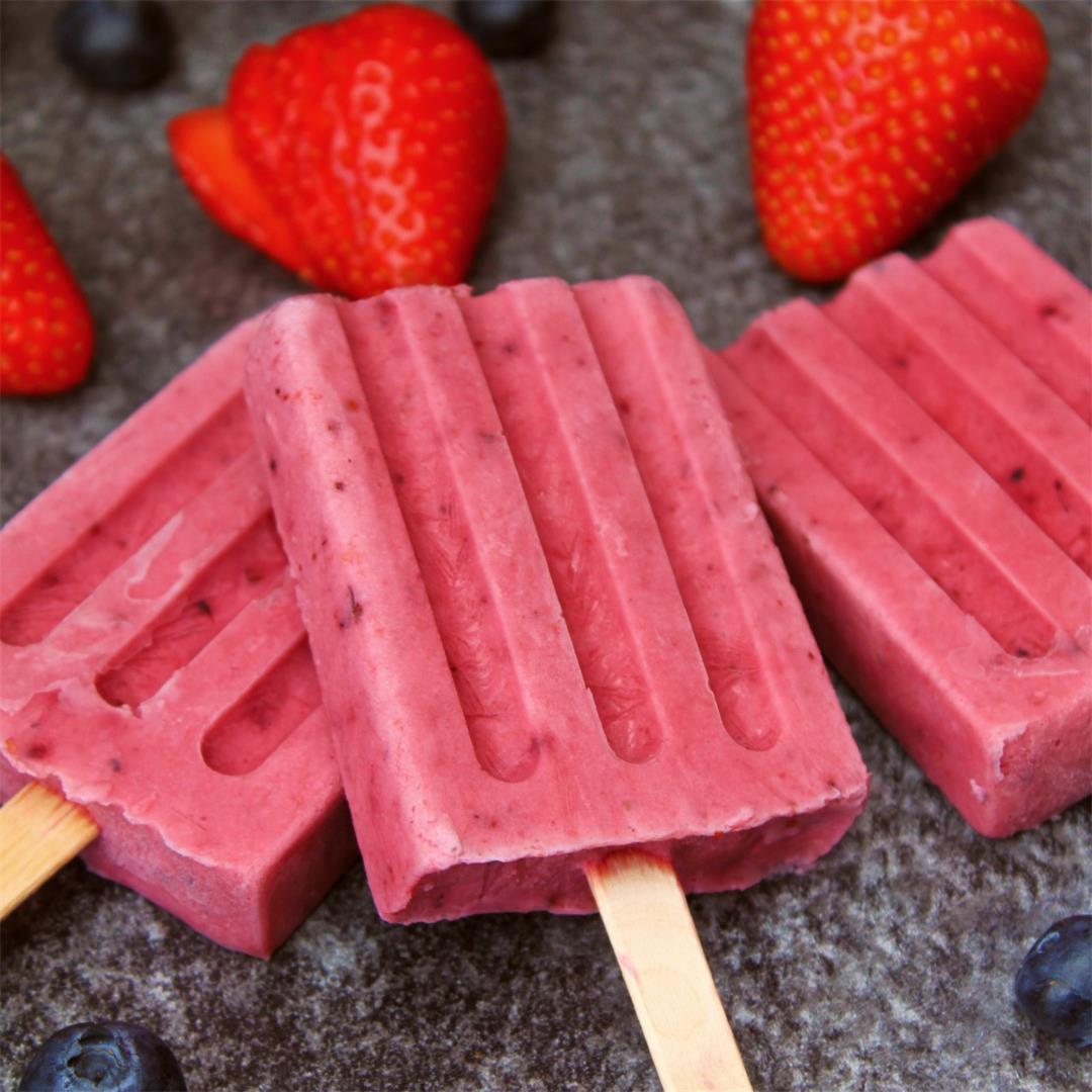 Creamy Mixed Berry Popsicles