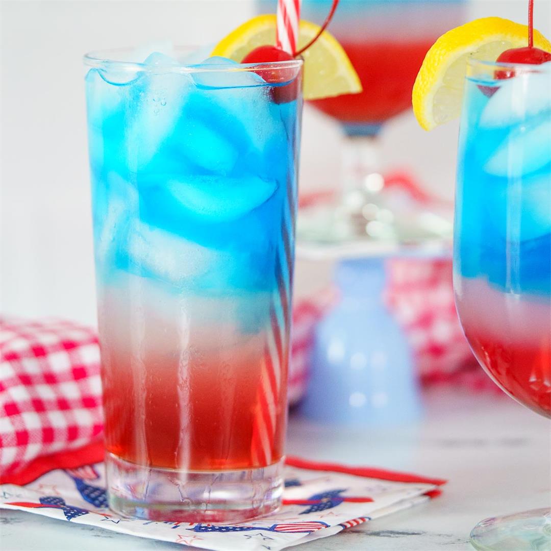 Red White and Blue Layered Cocktail