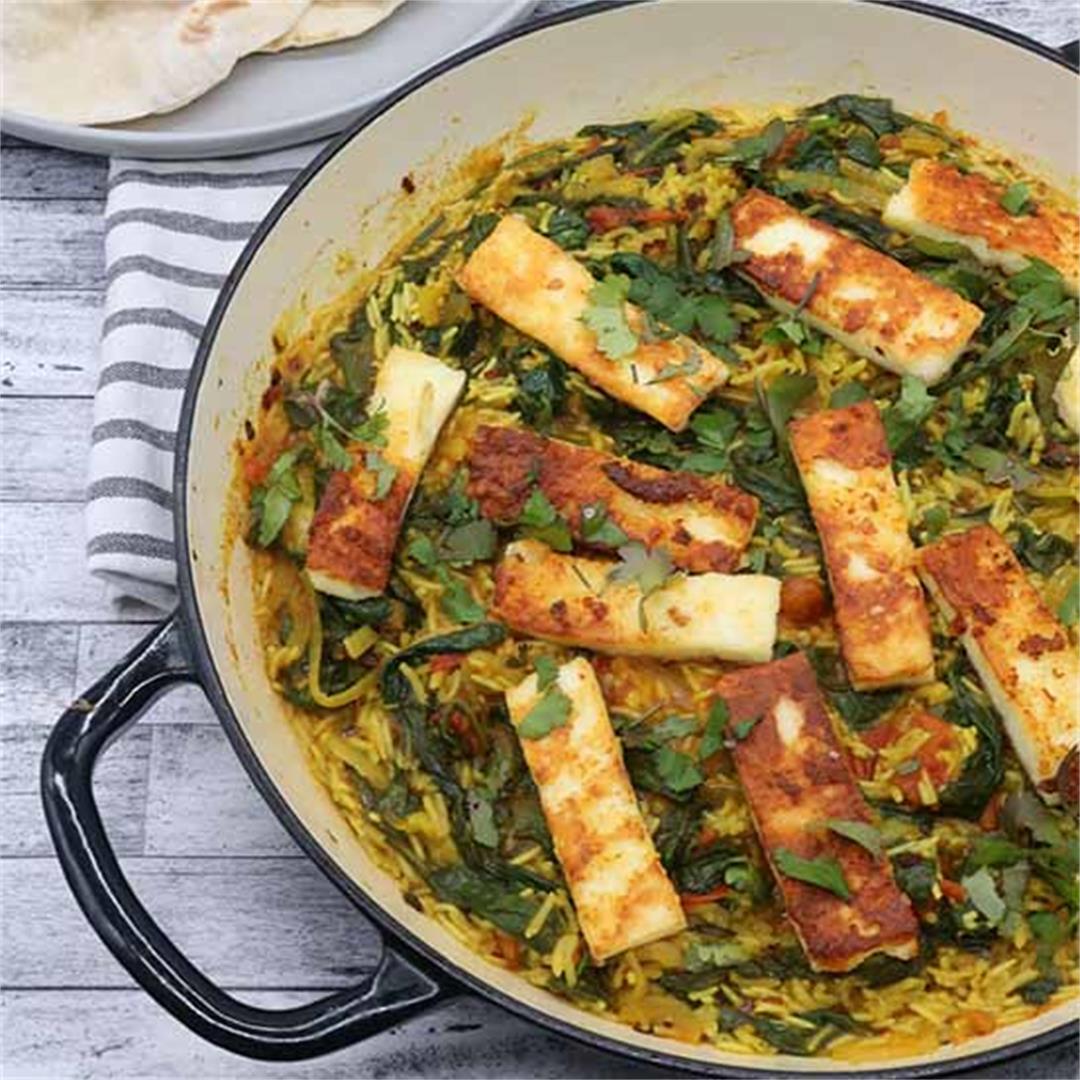Spinach and Paneer Pilaf