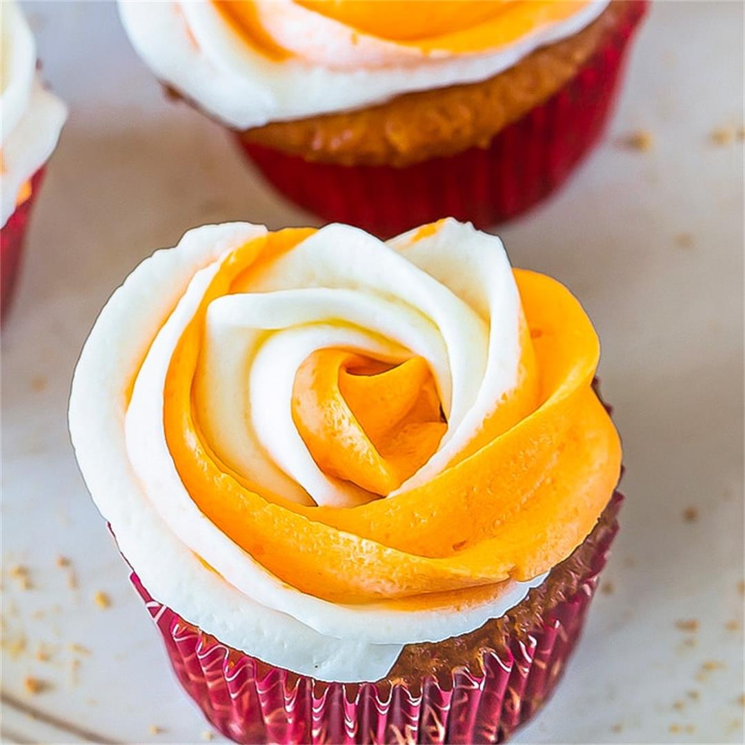 Eggless Orange Cupcakes