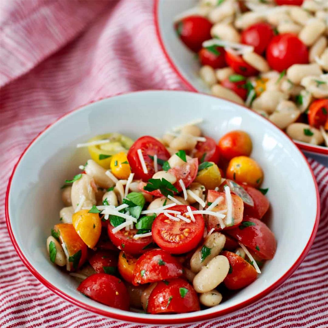 White Bean and Cherry Tomato Salad with Parsley Vinaigrette