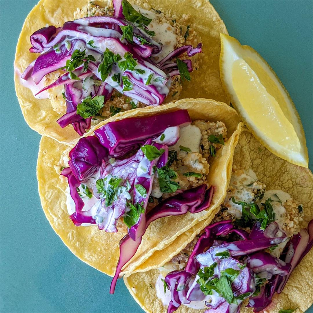 Cashew Crusted Fish Tacos