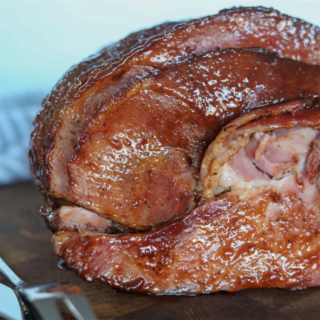 Baked Maple and Honey Glazed Ham - Man Meets Oven
