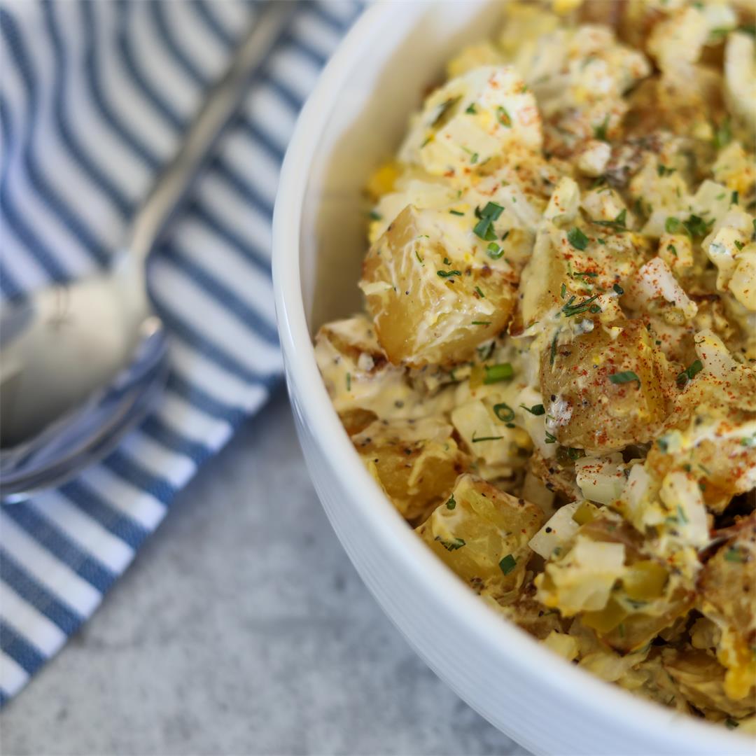 Simple Roasted Potato Salad - Man Meets Oven