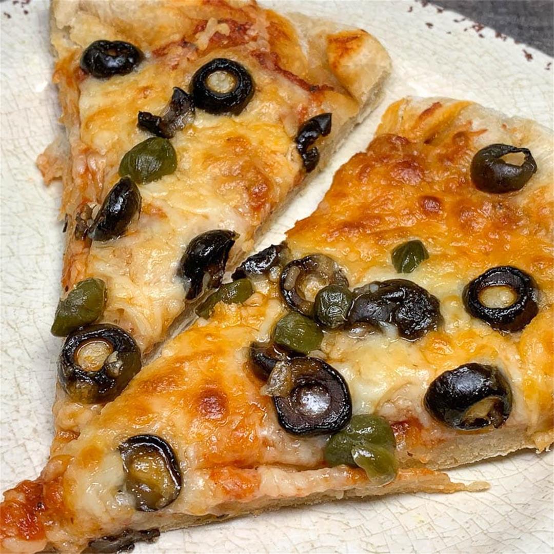 Pizza with Black Olives and Capers