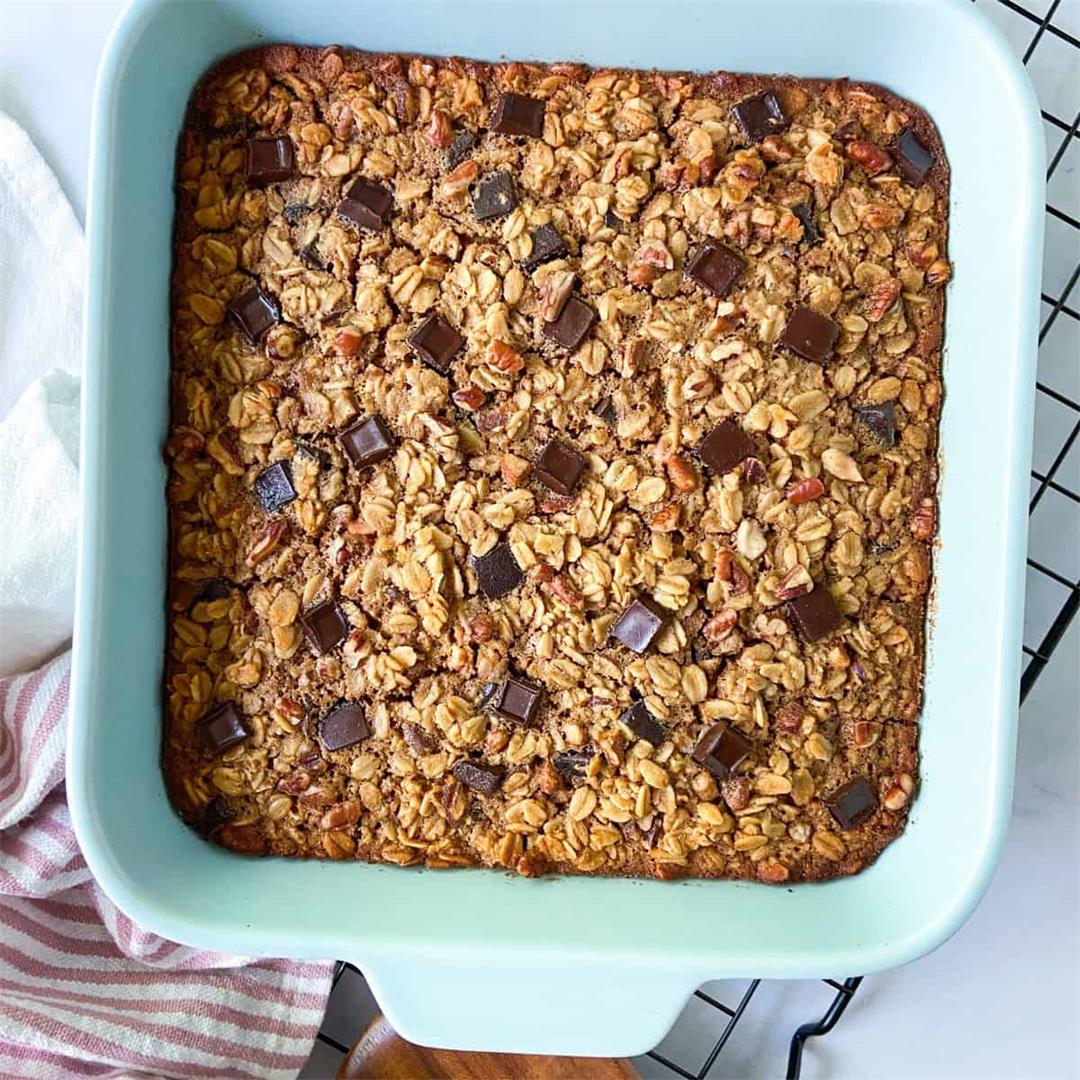 Protein Baked Oatmeal with Chocolate Chunks