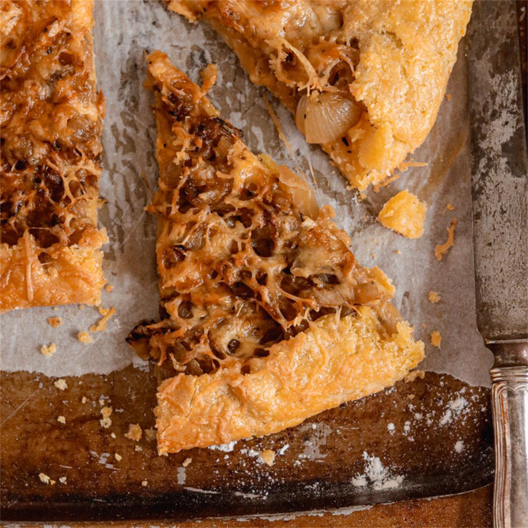 Cheese and onion galette
