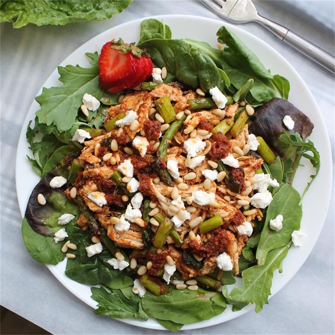 Chicken Salad with Asparagus and Sun-Dried Tomato Dressing – My