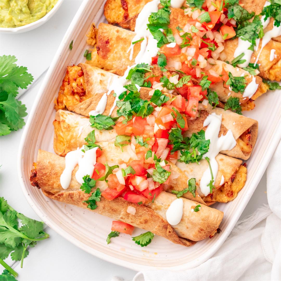 Easy Air Fryer Chicken Taquitos Recipe - From My Pantry