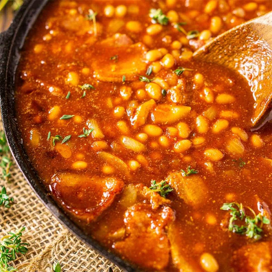 Smoked Baked Beans (With Optional Bourbon)