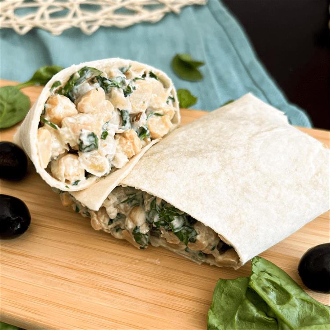 Creamy Chickpea & Spinach Wraps | The HEALTHIEST Creamy Wraps