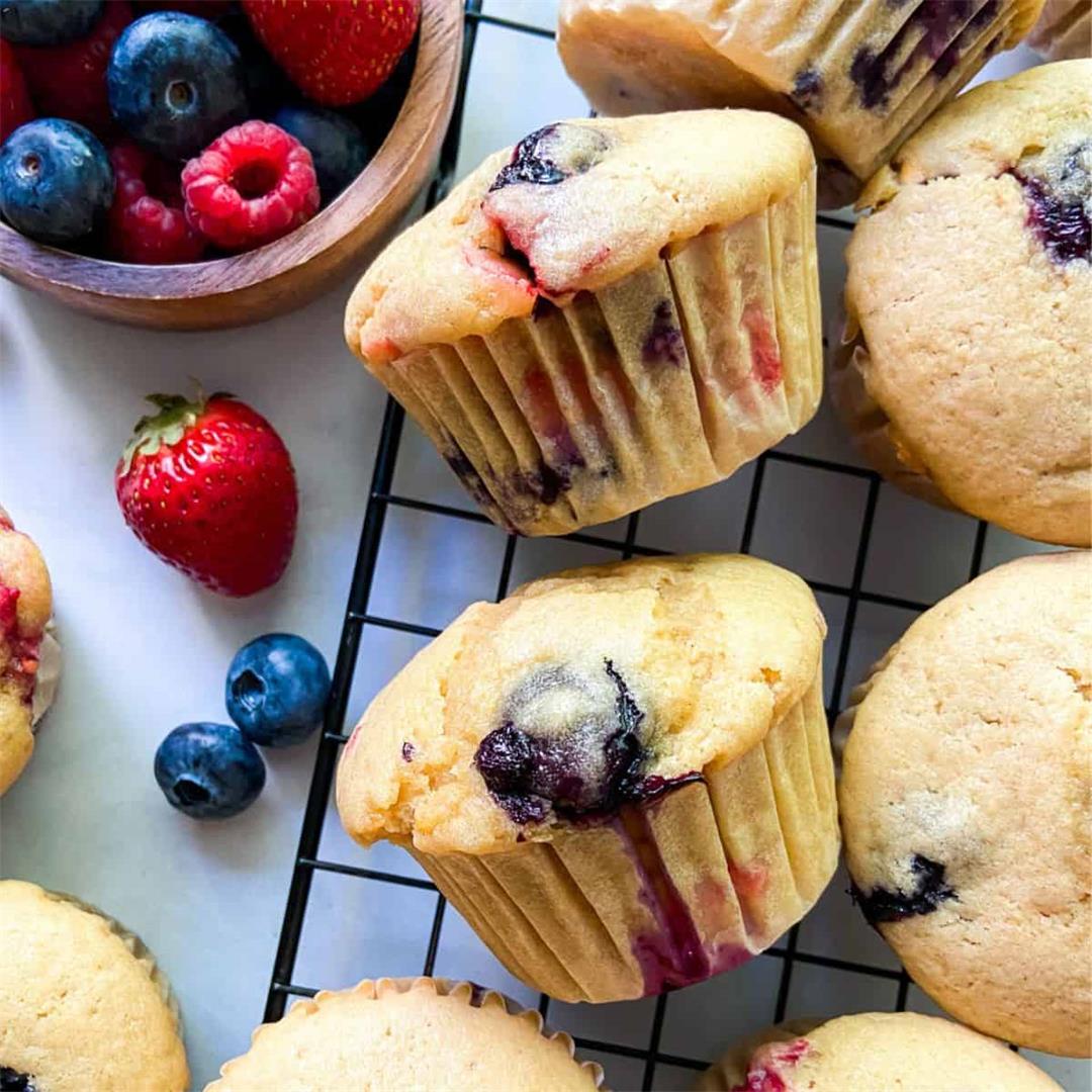 Mixed Berry Muffins with Buttermilk