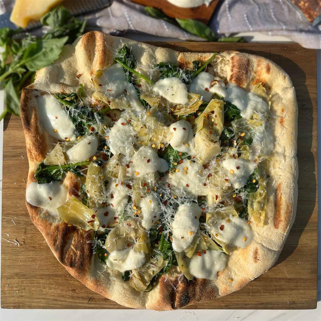 Grilled Spinach and Artichoke Flatbread