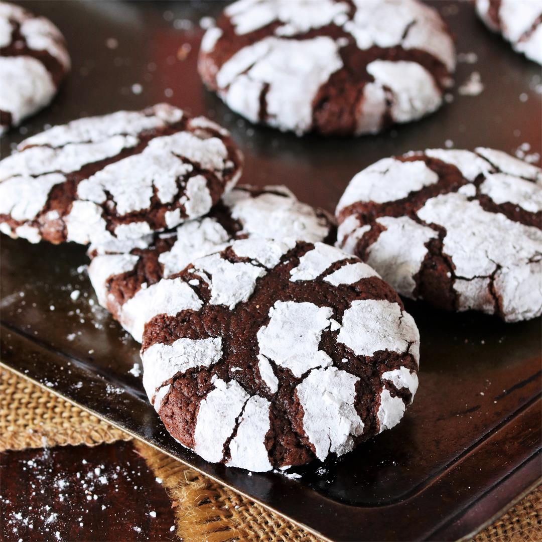 Brownie Mix Chocolate Crinkle Cookies