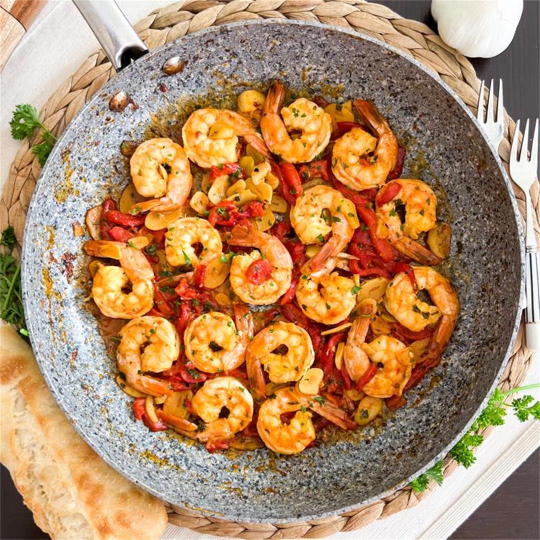 Savory Garlic Shrimp with Peppers | Easy 15 Minute Recipe
