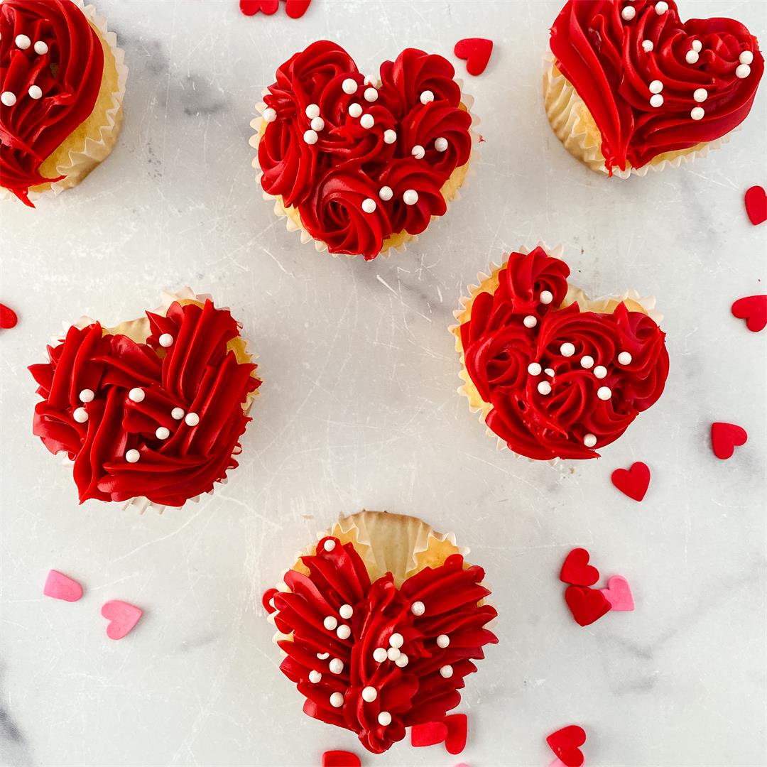 Heart Cupcakes - Cake Mix Recipes