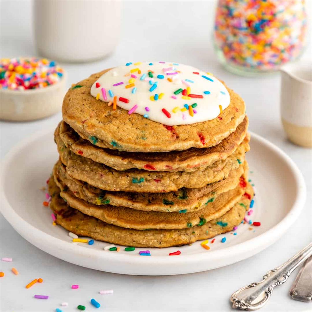Healthy Funfetti Pancakes (Vegan & Gluten-Free)