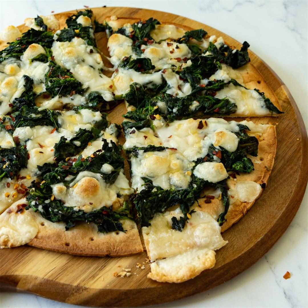 Feta Spinach Pizza with Honey