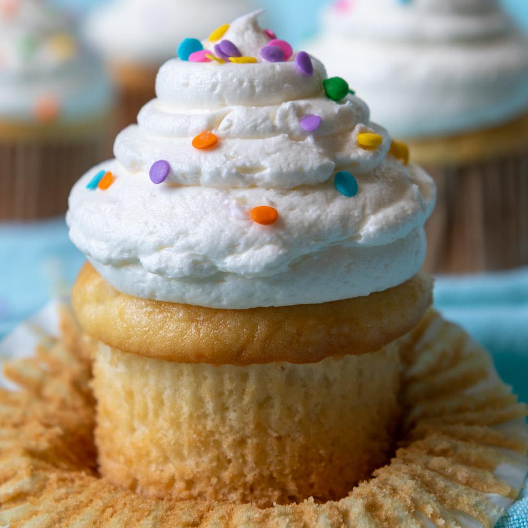 Moist and Fluffy Gluten-Free Vanilla Cupcakes