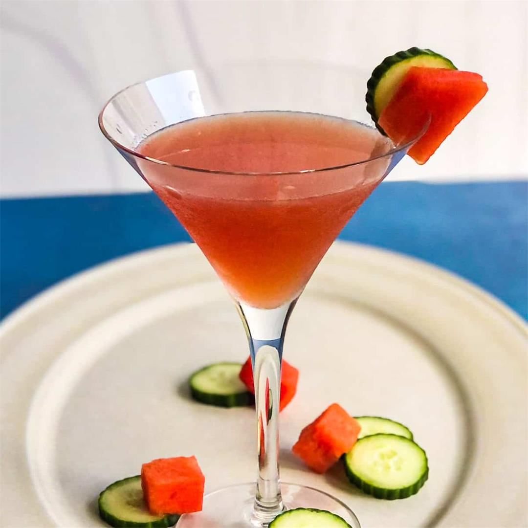 Watermelon Martini with Cucumber Vodka