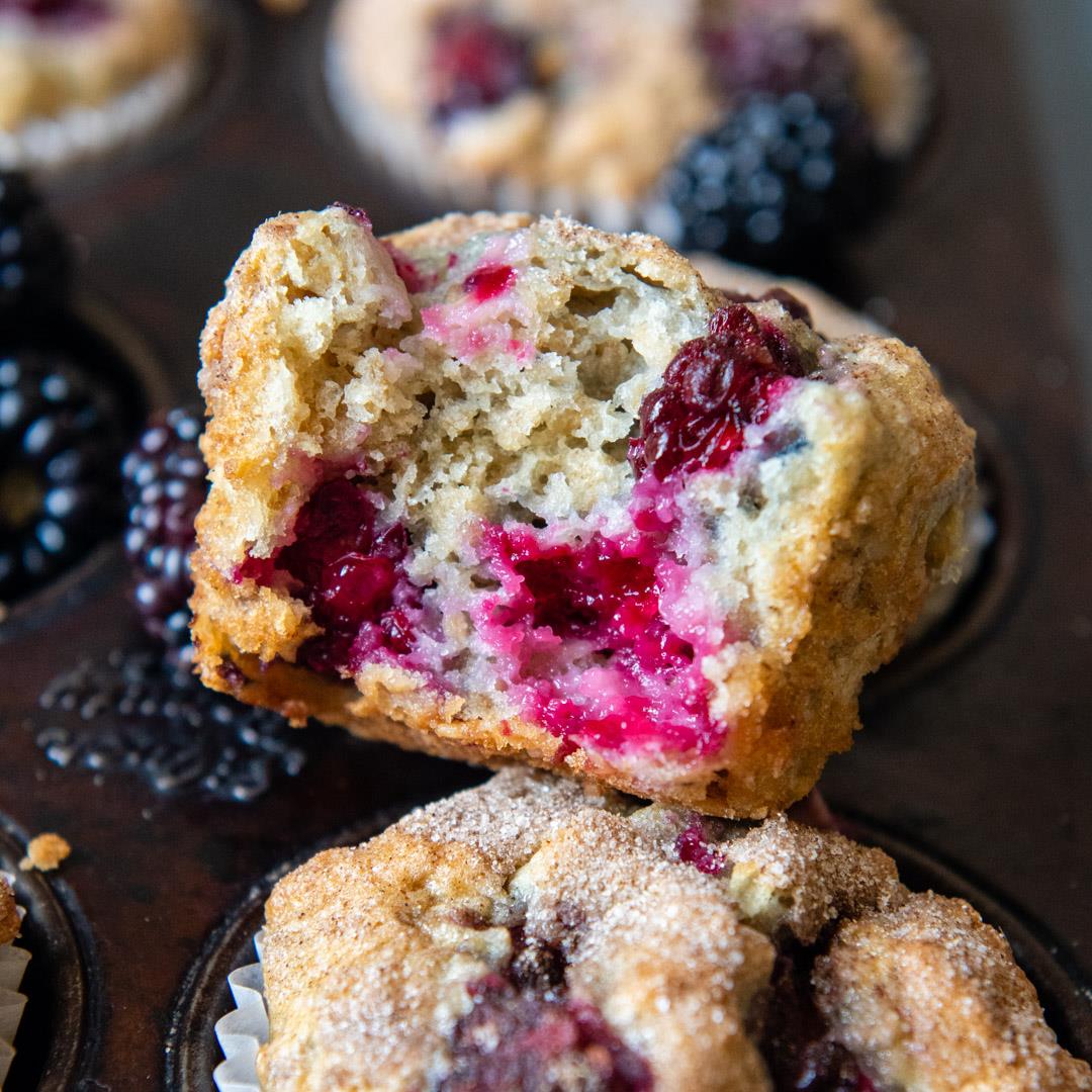 Gluten-Free Blackberry Muffins (Extra Fluffy & Tender!)