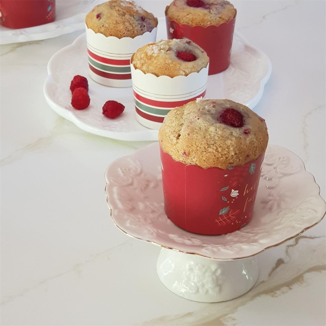 Eggless Raspberry Muffins/ How to make Fresh Raspberry Muffins