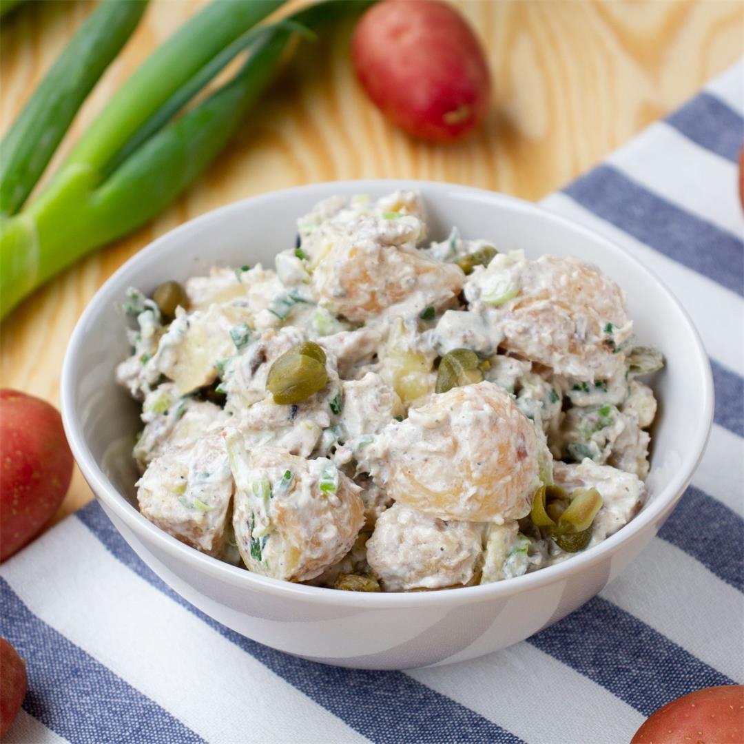 Potato salad with sardines ⋆ MeCooks Blog
