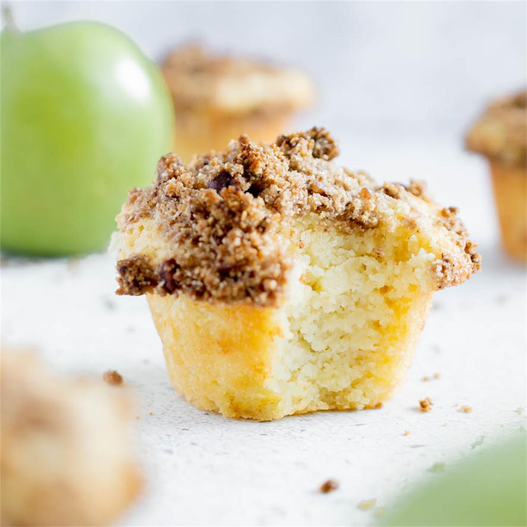 Moist Gluten Free Low Carb Apple Crumble Muffins