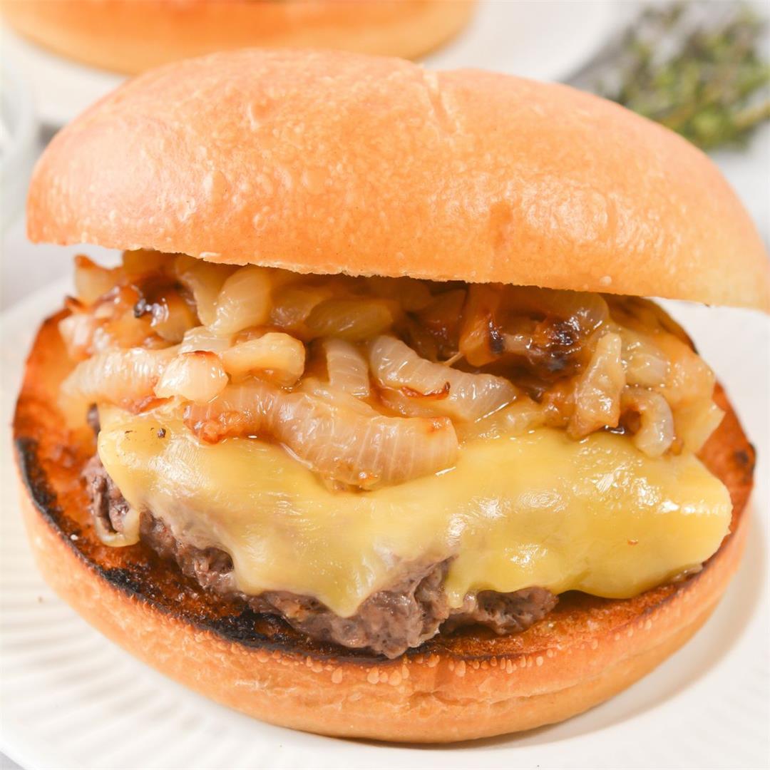 Burger with Caramelized Onions