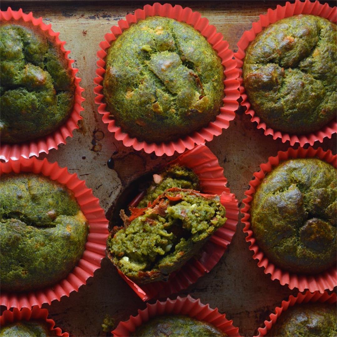Sun-dried Tomatoes & Feta Spinach Muffins — Tasty Food for Busy