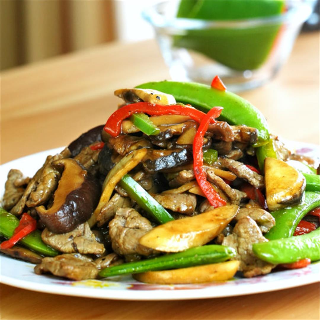Beef and mushrooms stir-fry Chinese style (quick and easy)