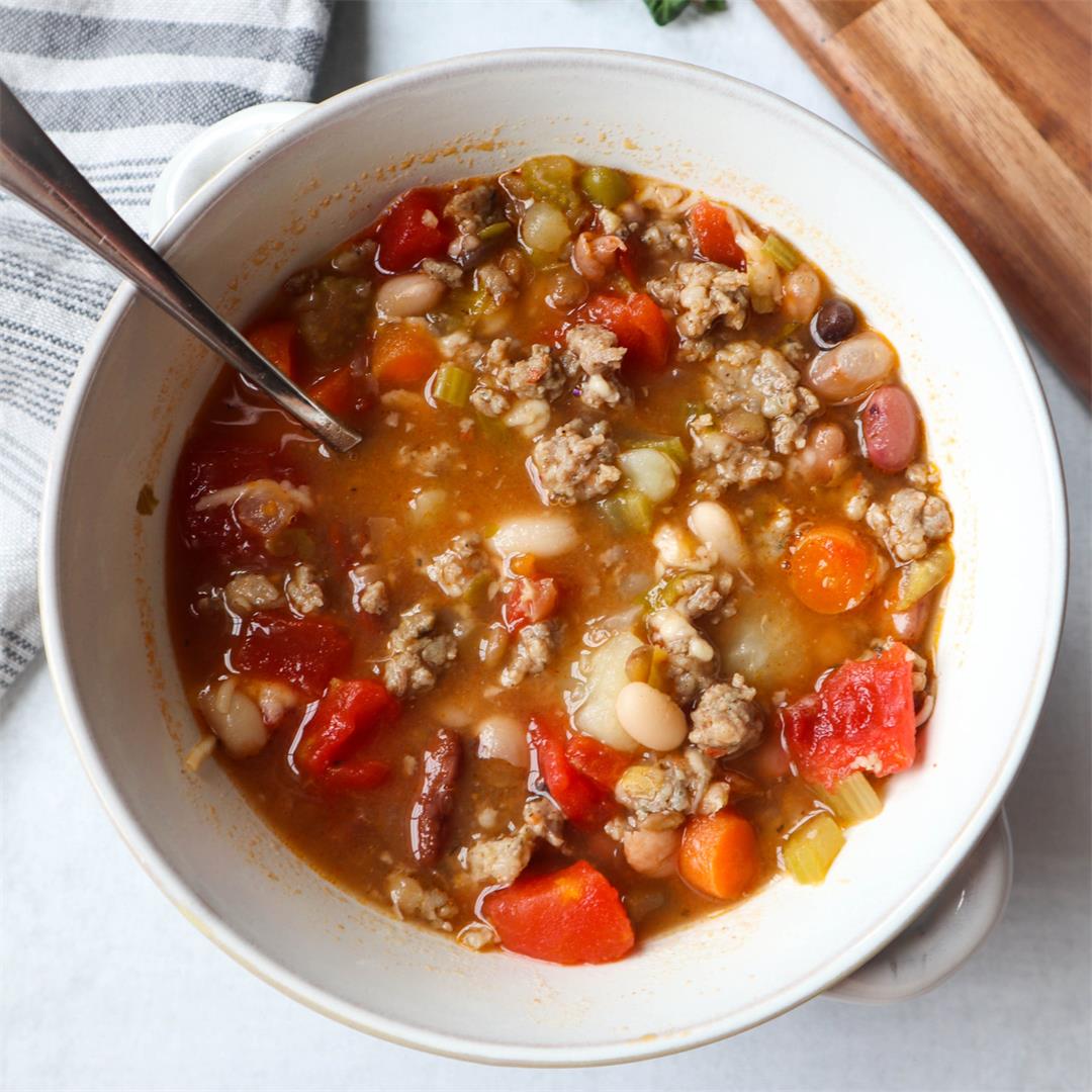 Easy 15 Bean Soup Recipe with Sausage