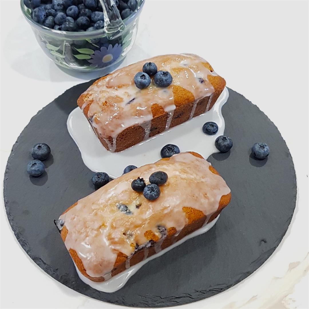 Mini Blueberry Loaf Cake/ Simple Eggless Blueberry Loaf Cake |