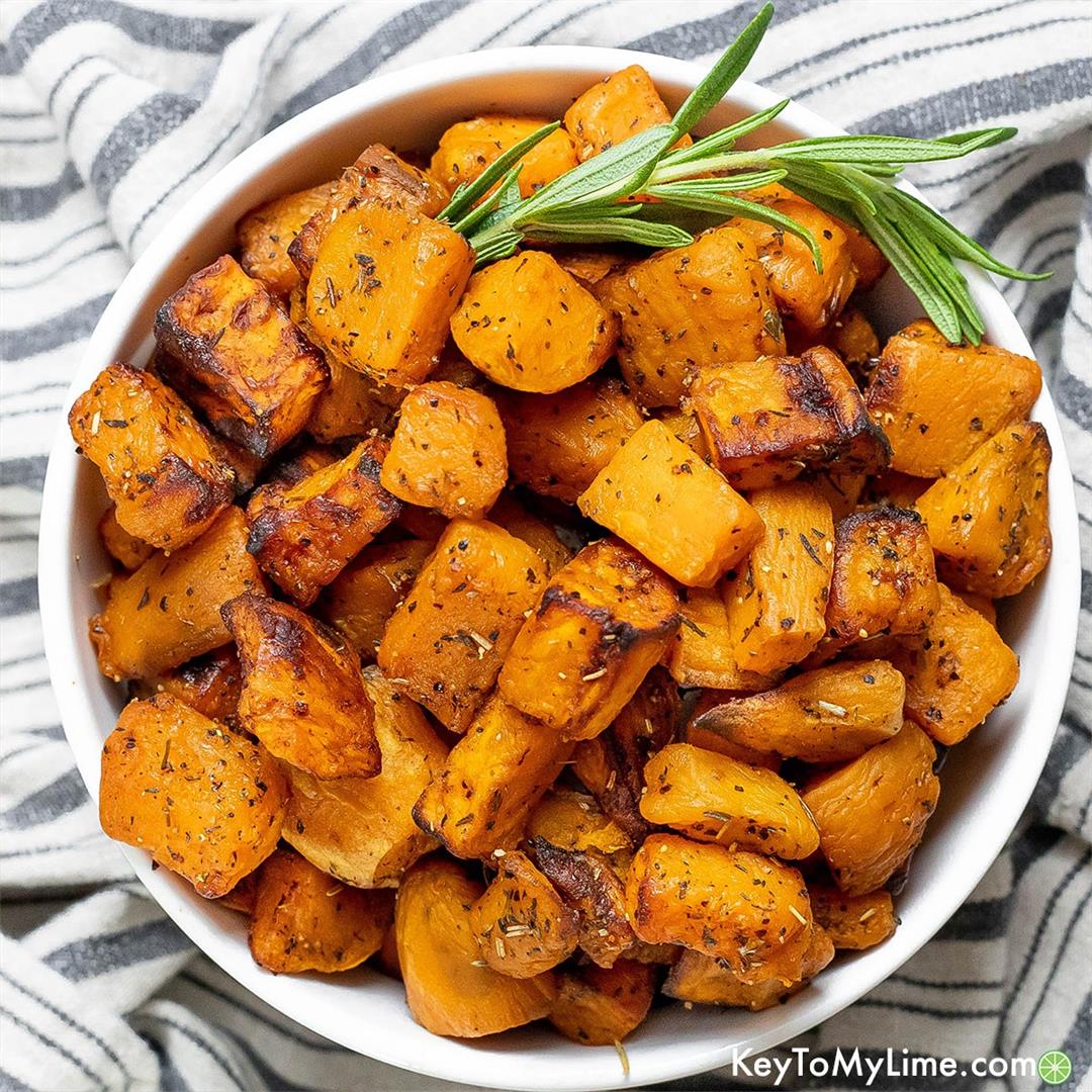 Roasted Air Fryer Sweet Potato Cubes {Cinnamon Sugar OR Savory}