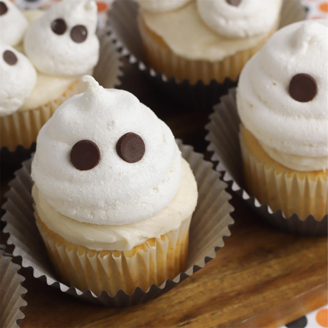 Halloween Ghost Cupcakes - Cake Mix Recipes