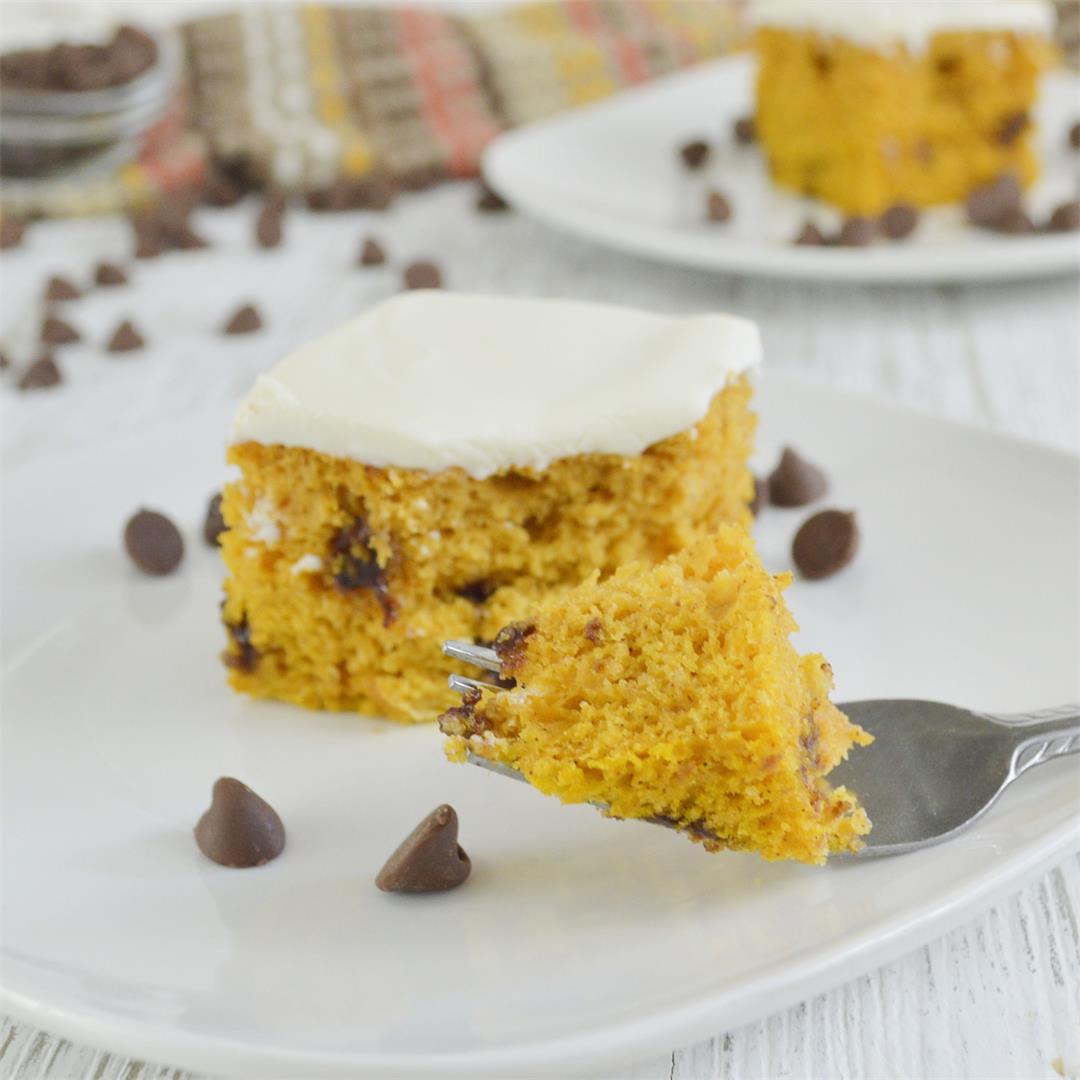 Pumpkin Chocolate Chip Cake - Cake Mix Recipes