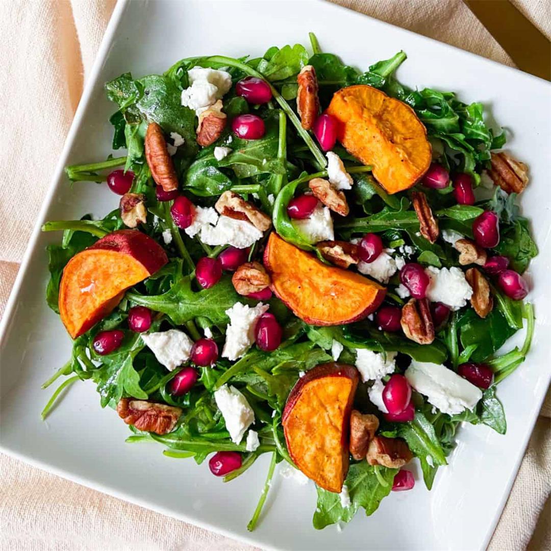 Healthy Autumn Salad with Sweet Potatoes