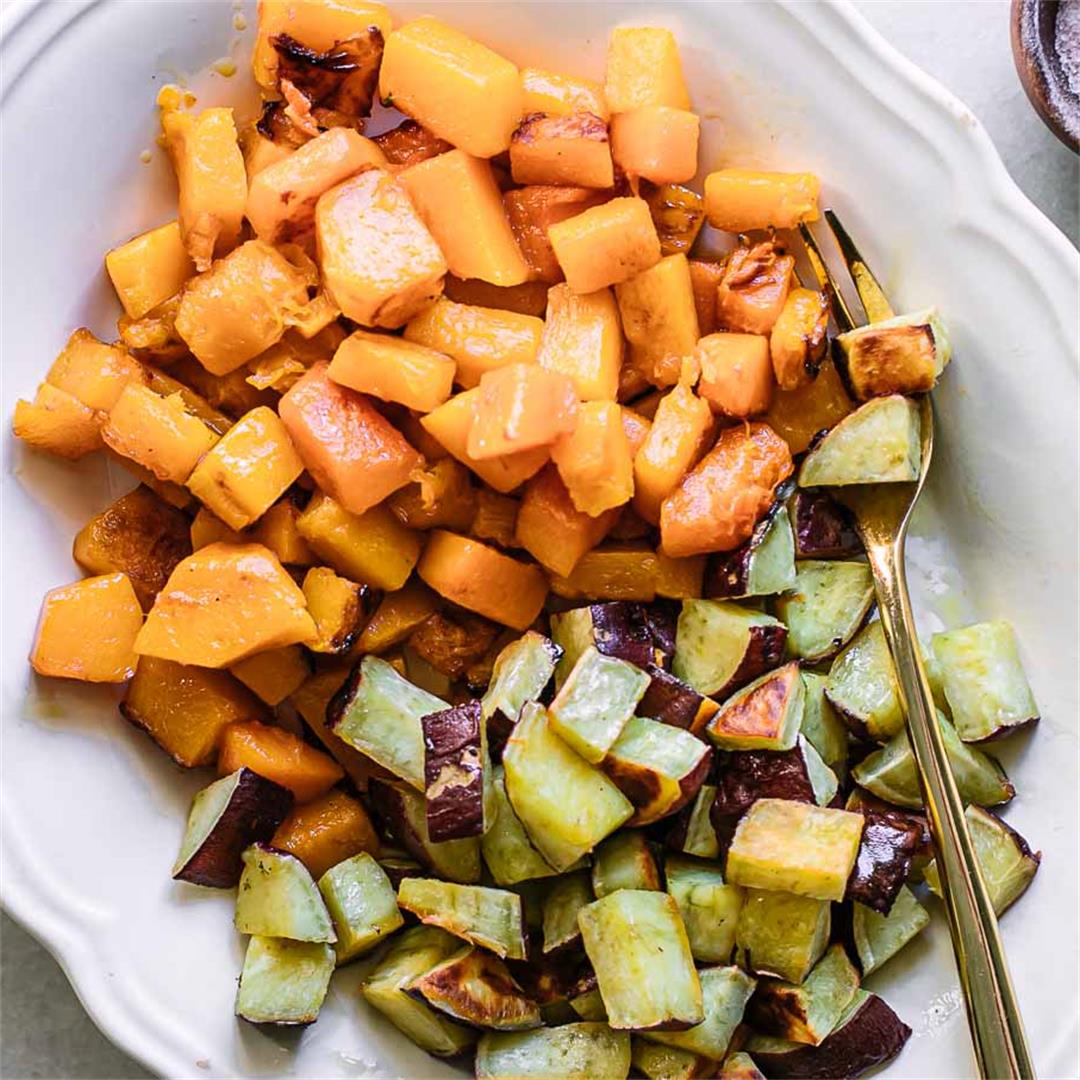 Roasted Sweet Potatoes and Butternut Squash ⋆ Easy + Tasty!