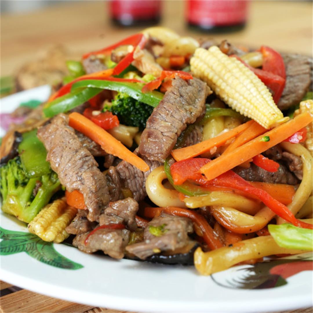 Beef noodle stir-fry- a quick and easy complete meal