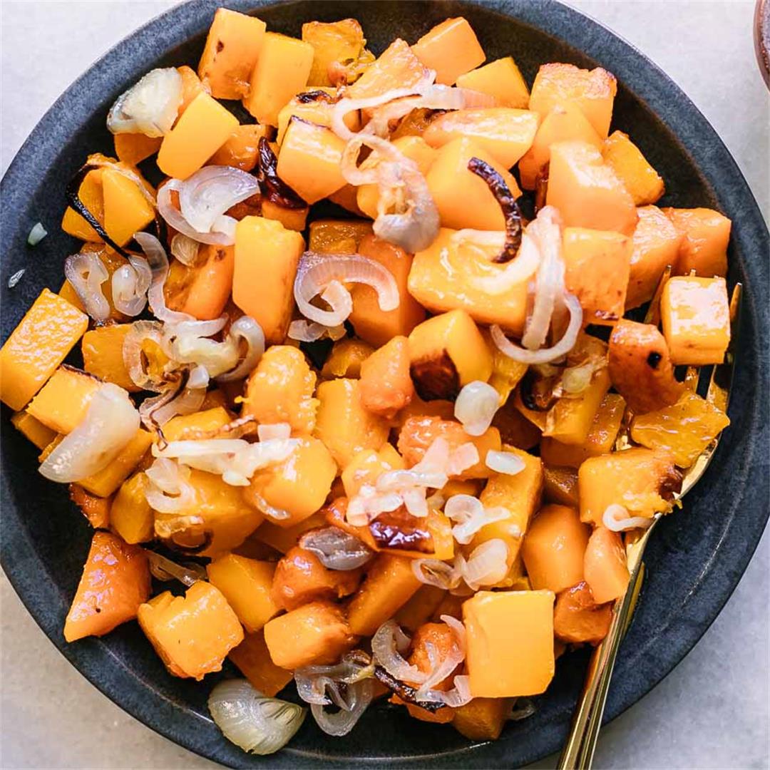 Roasted Butternut Squash and Shallots ⋆ Easy + Only 40 Minutes!