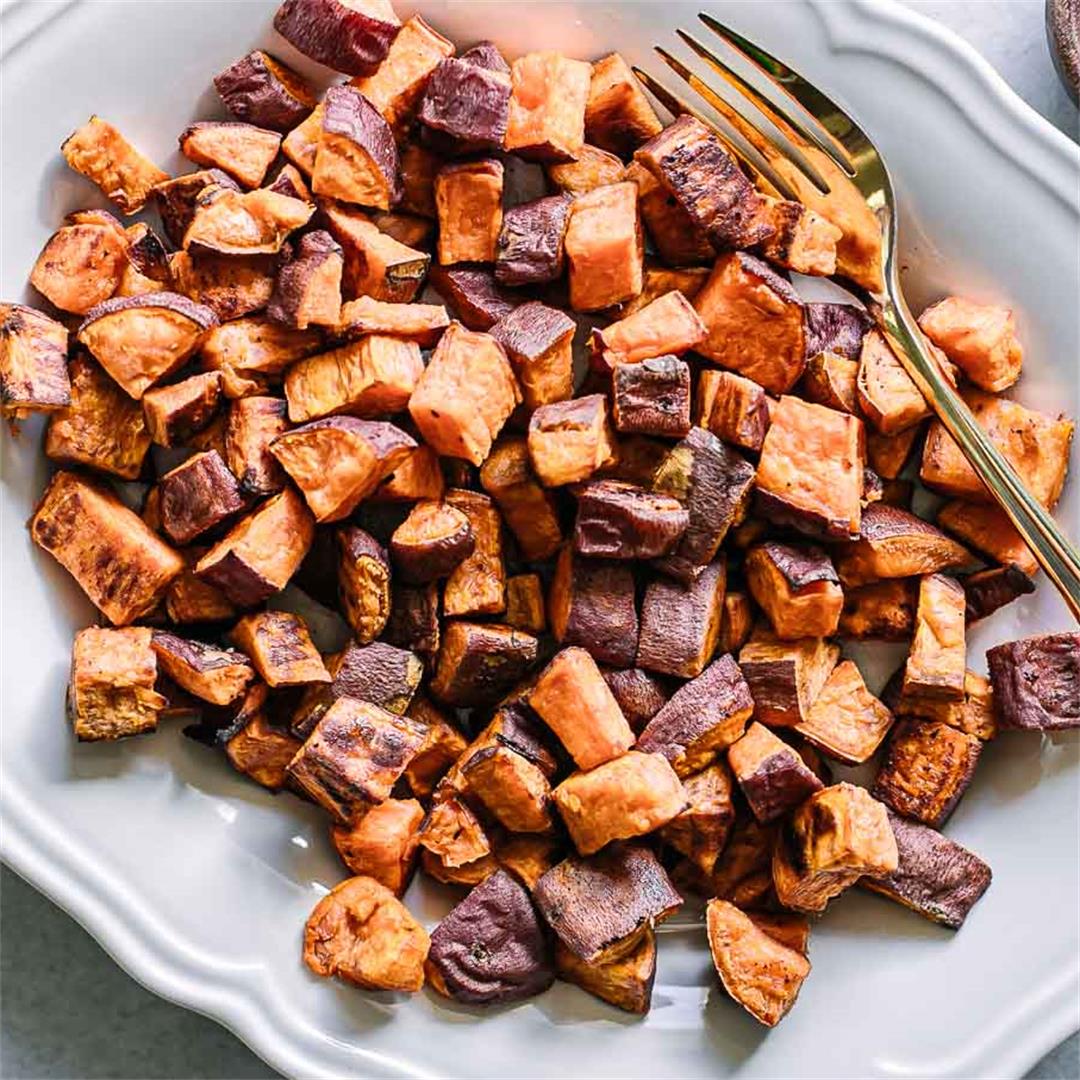 Crispy Roasted Sweet Potatoes ⋆ Only 4 Simple Ingredients!