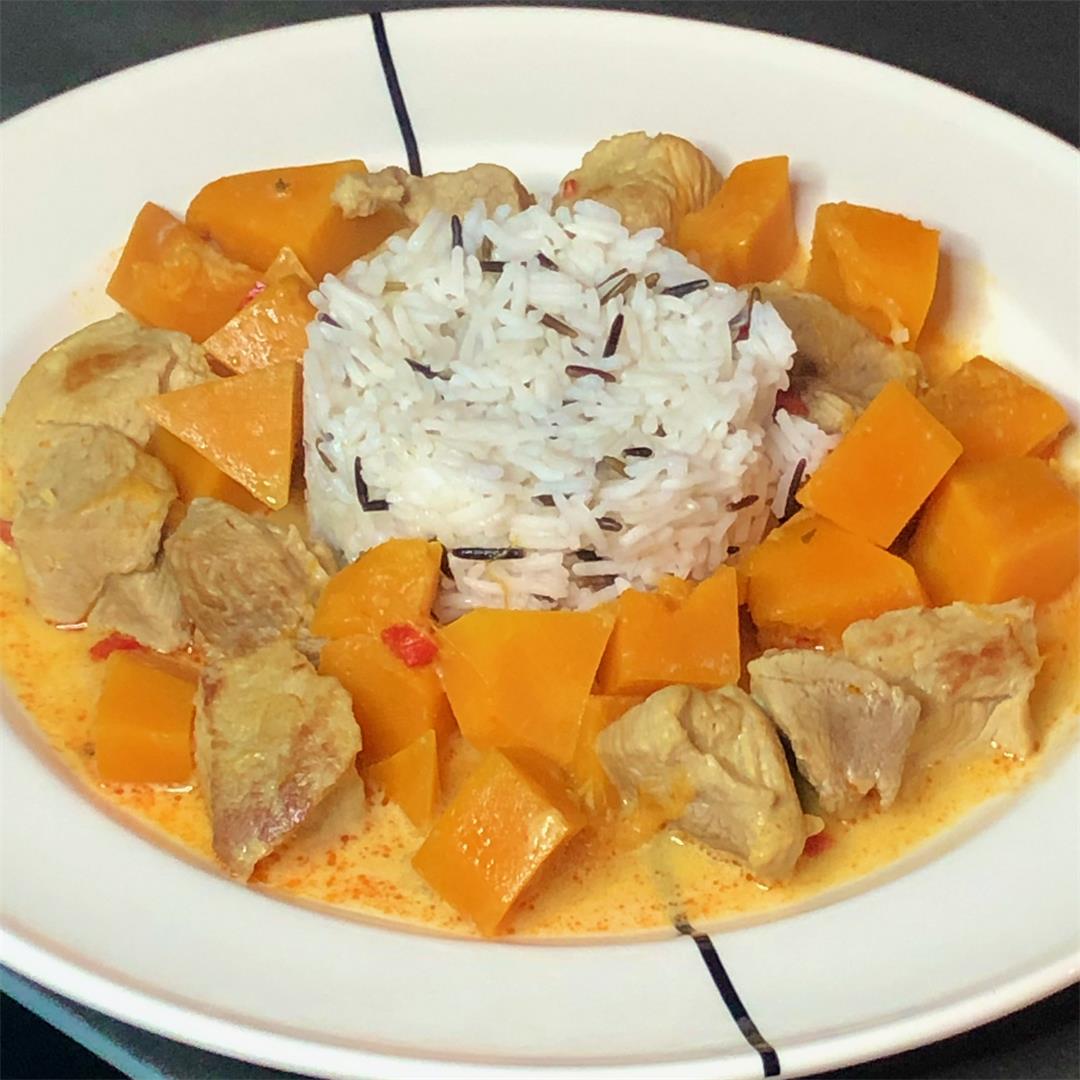 Thai curry with pork and pumpkin