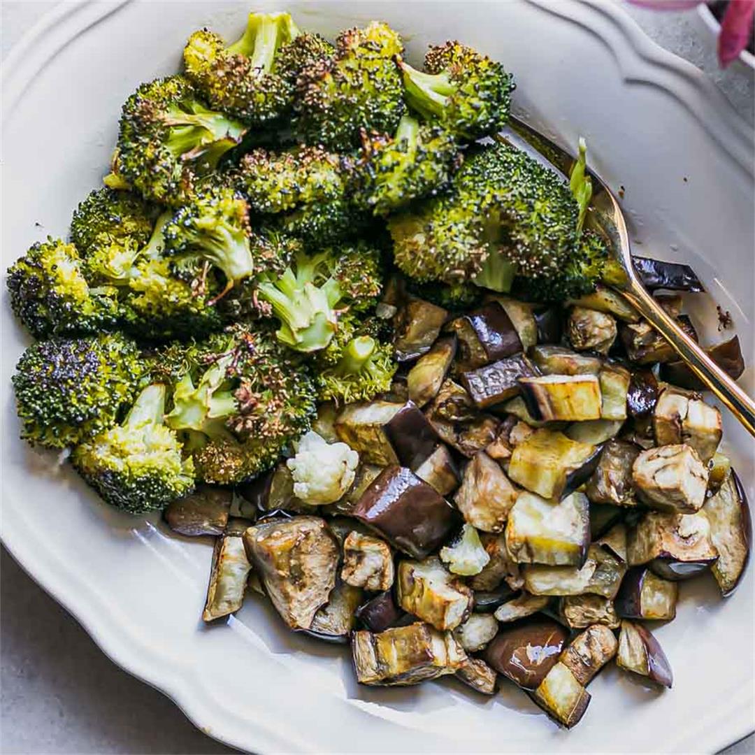 Roasted Broccoli and Eggplant