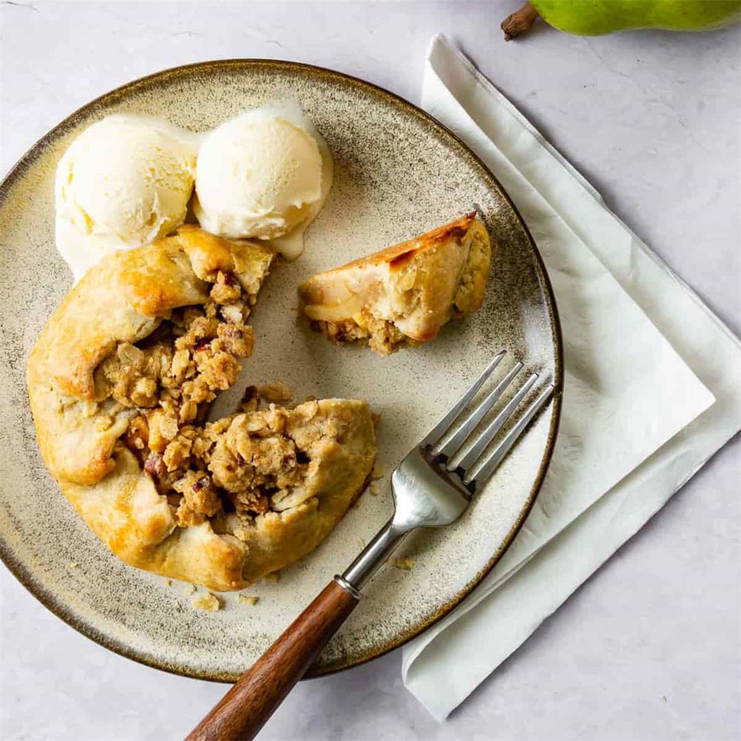 Gluten-Free Apple Pear Galettes with Pecan Streusel