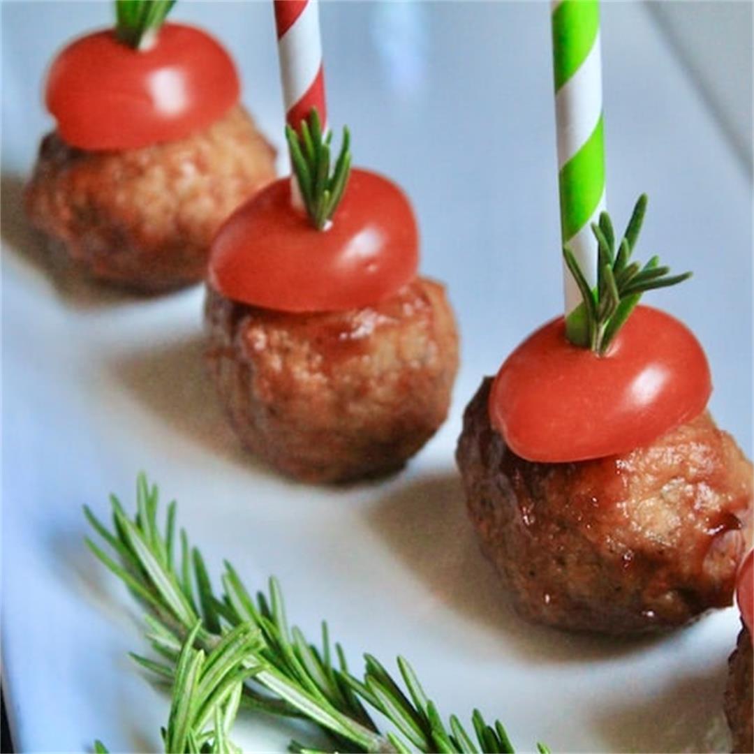 Brandied Cranberry BBQ Cocktail Meatball Appetizer Recipe